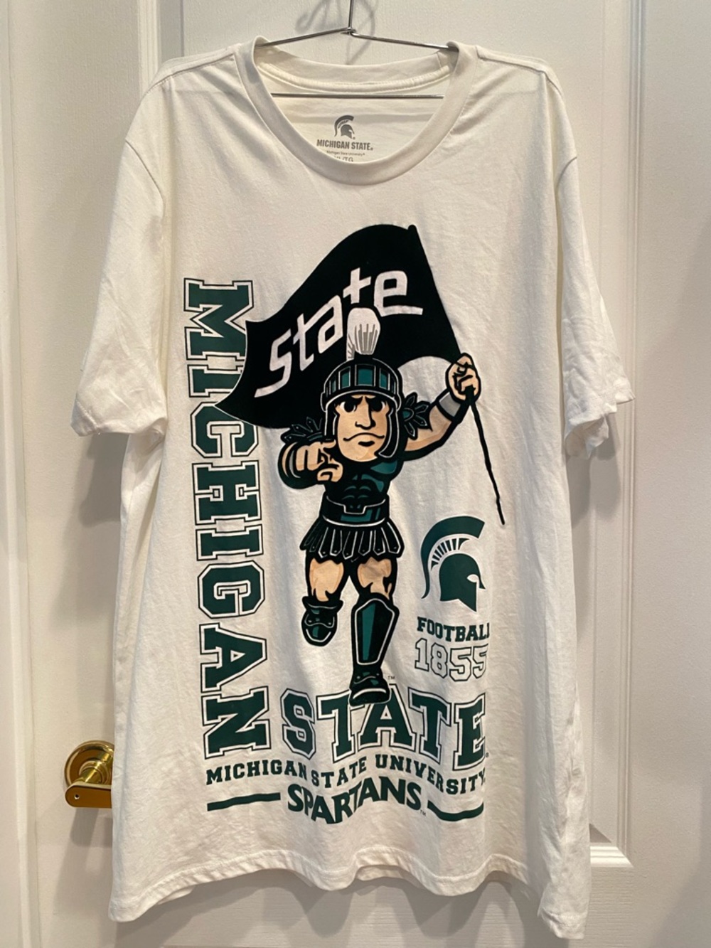 Michigan State Spartans White Graphic Tee